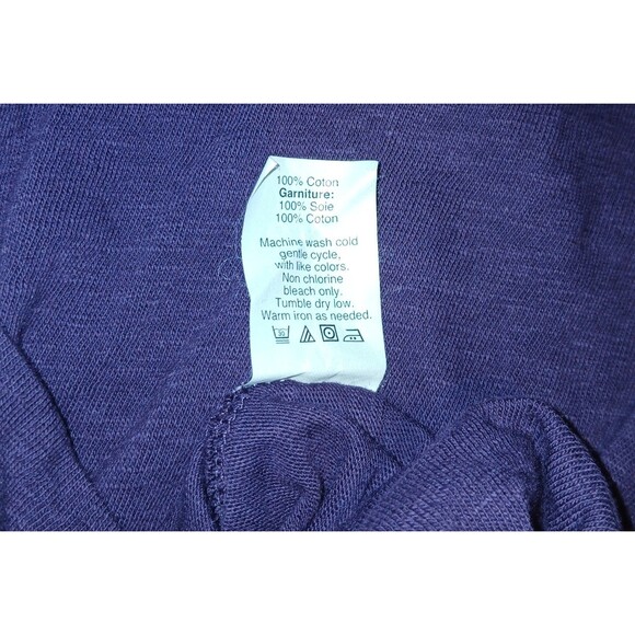 J. Crew Womens 100%Cotton Purple Top Sz Small Long-Sleeve Silky Scoop Neckline - Picture 4 of 4